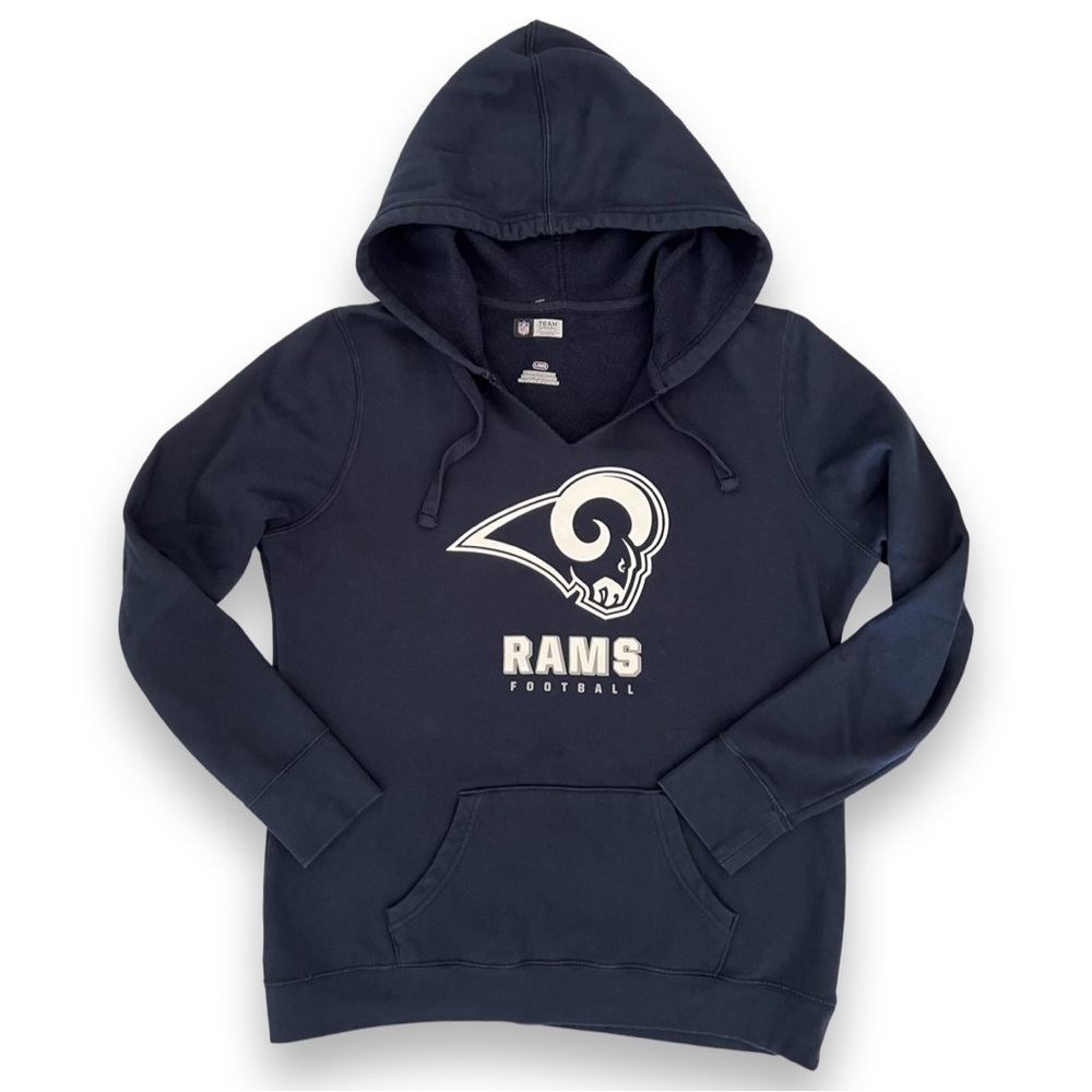 Rams Hoodie NFL Navy V-Neck pullover football team